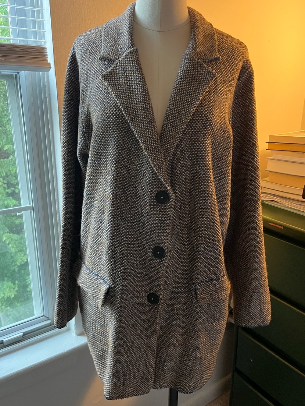 J. Jill Multi-Colored Textured Single-Breasted Knit Blazer Jacket